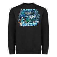 Black merry and bright Heavyweight Sweatshirt - FaDigitalArtStudio