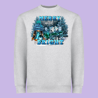 Merry And Bright Heavyweight Sweatshirt Designed By Fadigitalartstudio