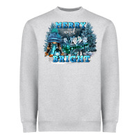 Heather Grey merry and bright Heavyweight Sweatshirt - FaDigitalArtStudio