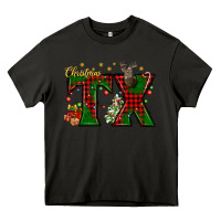 Asphalt Christmas Texas With Deer Heavy Core Tee - BundleAndBundleShop