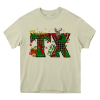 Mossy Christmas Texas With Deer Heavy Core Tee - BundleAndBundleShop