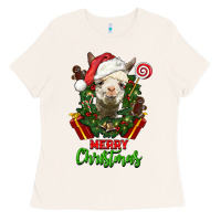 Bone merry christmas alpaca face Ladies Tee - LillyAllenDesigns