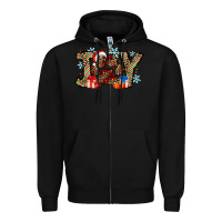 Black festive joy Zipper Hoodie - CowhideDigitalArt