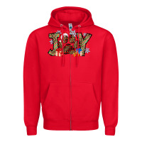Red festive joy Zipper Hoodie - CowhideDigitalArt