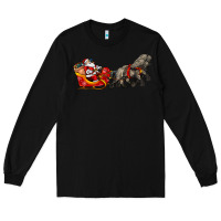 Black santa riding his sleigh with gifts Long Sleeve Tee - CowGirlArtShop