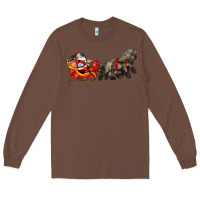 Chestnut santa riding his sleigh with gifts Long Sleeve Tee - CowGirlArtShop
