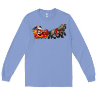 Colony Blue santa riding his sleigh with gifts Long Sleeve Tee - CowGirlArtShop