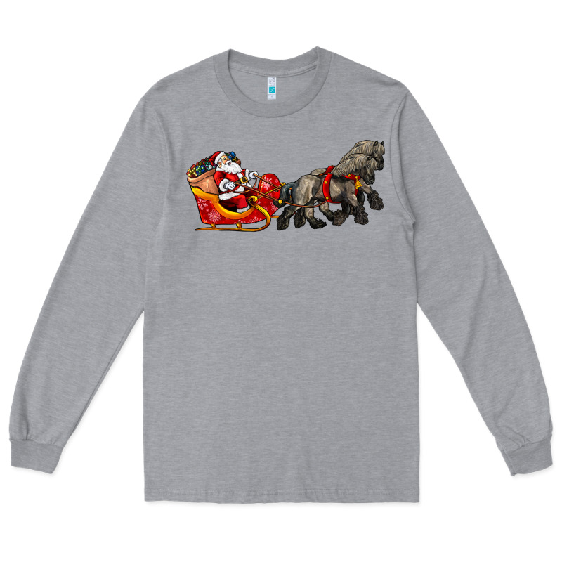 Santa Riding His Sleigh With Gifts Long Sleeve Tee by CowGirlArtShop | Teevron