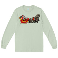 Matcha santa riding his sleigh with gifts Long Sleeve Tee - CowGirlArtShop
