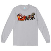 Moon Dust santa riding his sleigh with gifts Long Sleeve Tee - CowGirlArtShop