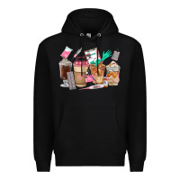 Black Nurse Coffee Cups Premium Hoodie - FaDigitalArtStudio
