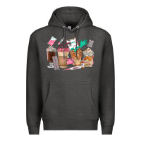 Charcoal Heather Nurse Coffee Cups Premium Hoodie - FaDigitalArtStudio
