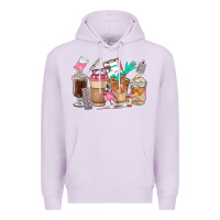Lilac Nurse Coffee Cups Premium Hoodie - FaDigitalArtStudio