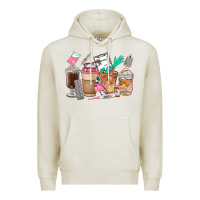 Oatmeal Heather Nurse Coffee Cups Premium Hoodie - FaDigitalArtStudio