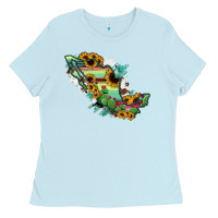 Baby Blue Mexico Map Ladies Tee - RanaPortraitStore