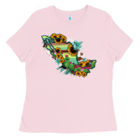 Bubblegum Pink Mexico Map Ladies Tee - RanaPortraitStore