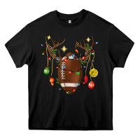 Black American Football Horn Christmas Heavy Core Tee - BundleAndBundleShop