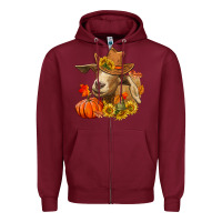 Burgundy fall goat Zipper Hoodie - LillyAllenDesigns