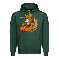 Sports Green fall goat Zipper Hoodie - LillyAllenDesigns