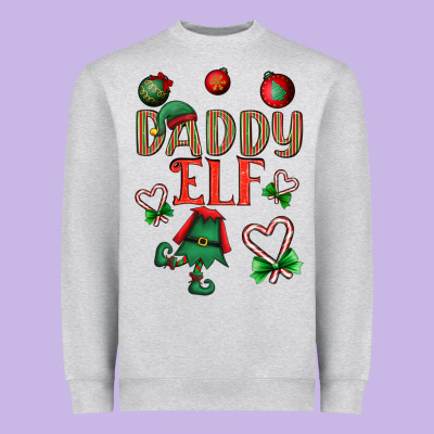 Daddy Elf Heavyweight Sweatshirt Designed By Bundleandbundleshop