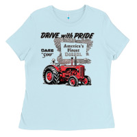 Baby Blue vintage case tractors ad Ladies Tee - lanVoArt