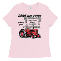 Bubblegum Pink vintage case tractors ad Ladies Tee - lanVoArt