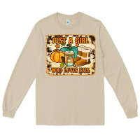 Mushroom just a girl who loves fall cowhide background Long Sleeve Tee - Jasminsmagicworld