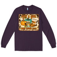 Plum just a girl who loves fall cowhide background Long Sleeve Tee - Jasminsmagicworld
