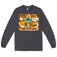 Smoke just a girl who loves fall cowhide background Long Sleeve Tee - Jasminsmagicworld