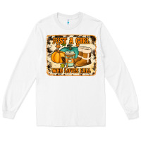 White just a girl who loves fall cowhide background Long Sleeve Tee - Jasminsmagicworld