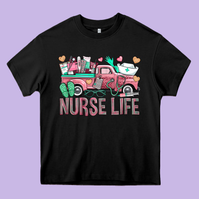 Nurse Life Truck Heavy Core Tee Designed By Bundleandbundleshop