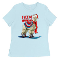 Baby Blue Fleece Navidad Alpaca Ladies Tee - LillyAllenDesigns