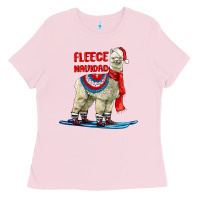 Bubblegum Pink Fleece Navidad Alpaca Ladies Tee - LillyAllenDesigns
