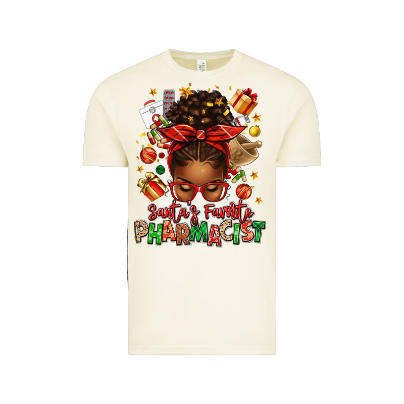 Santas Favorite Pharmacist Afro Messy Bun Vintage Tee by texasbilliewilder | Teevron
