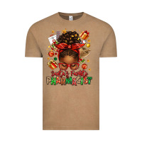 Vintage Coffee santas favorite pharmacist afro messy bun Vintage Tee - texasbilliewilder