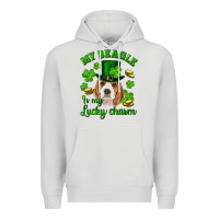 Dove Grey st.patricks day my beagle is my lucky charm Premium Hoodie - RanaPortraitStore