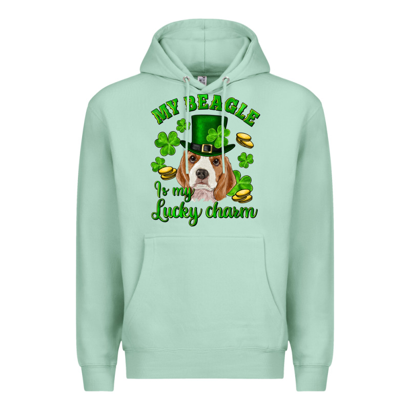 St.patricks Day My Beagle Is My Lucky Charm Premium Hoodie by RanaPortraitStore | Teevron