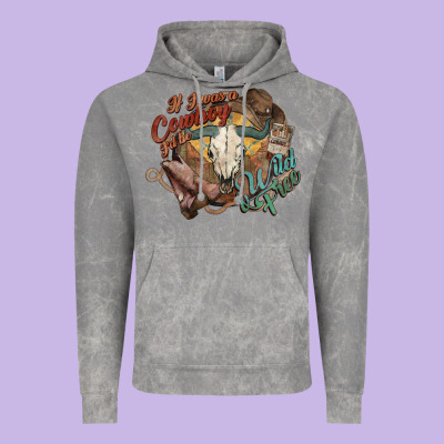 Cowboy Wild And Free Western Vintage Hoodie Designed By Howdyjamesfarm
