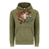 Vintage Olive Cowboy wild and free western Vintage Hoodie - HowdyJamesFarm