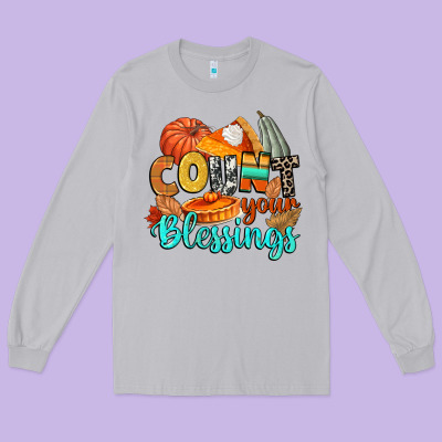 Count Your Blessings Long Sleeve Tee Designed By Cowgirlartshop