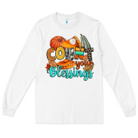 White count your blessings Long Sleeve Tee - CowGirlArtShop