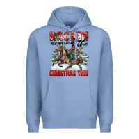 Colony Blue Rockin Around The Christmas Tree Rodeo Premium Hoodie - FaDigitalArtStudio
