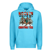 Ocean Blue Rockin Around The Christmas Tree Rodeo Premium Hoodie - FaDigitalArtStudio