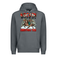 Rock Rockin Around The Christmas Tree Rodeo Premium Hoodie - FaDigitalArtStudio