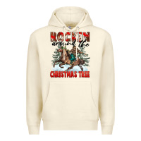Sandshell Rockin Around The Christmas Tree Rodeo Premium Hoodie - FaDigitalArtStudio