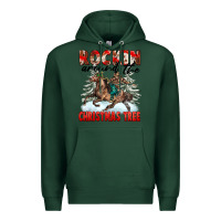 Sports Green Rockin Around The Christmas Tree Rodeo Premium Hoodie - FaDigitalArtStudio