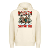 Tofu Rockin Around The Christmas Tree Rodeo Premium Hoodie - FaDigitalArtStudio