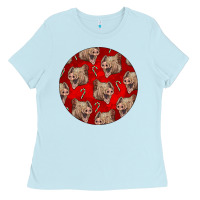 Baby Blue christmas pig Ladies Tee - LillyAllenDesigns