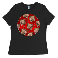 Black christmas pig Ladies Tee - LillyAllenDesigns