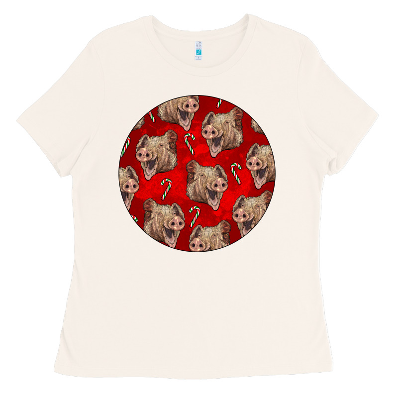 Christmas Pig Ladies Tee by LillyAllenDesigns | Teevron
